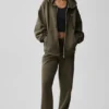 Accolade hoodie met volledige rits - Olive Tree