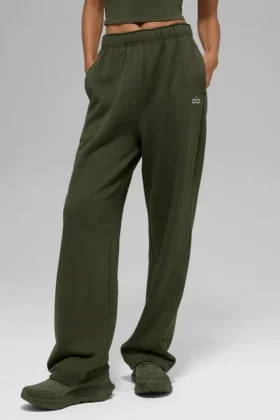 Accolade joggingbroek met rechte pijpen - Green Olive