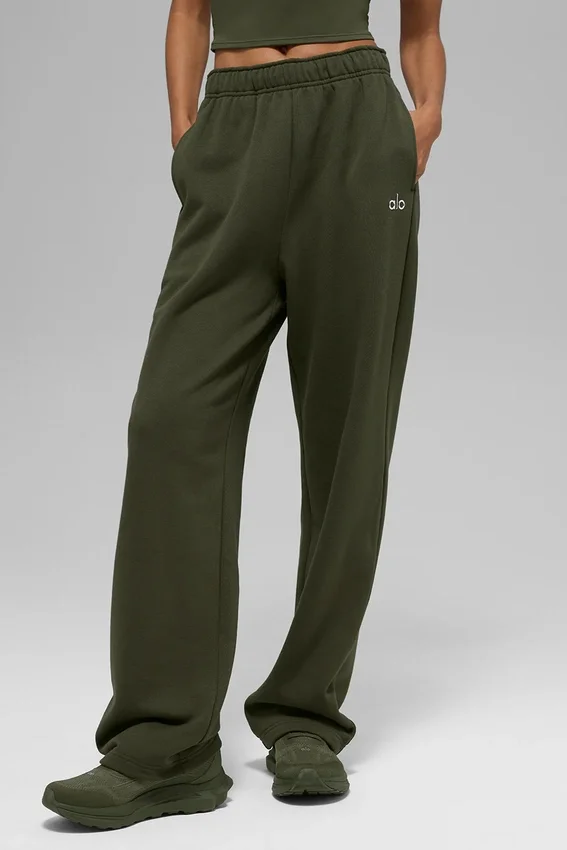 Accolade joggingbroek met rechte pijpen - Green Olive