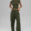 Accolade joggingbroek met rechte pijpen - Green Olive