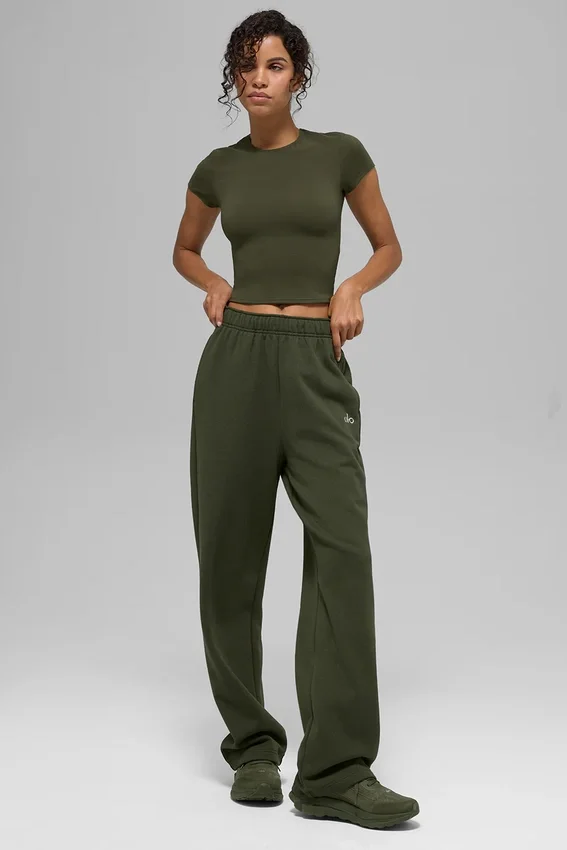 Accolade joggingbroek met rechte pijpen - Green Olive