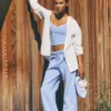 Accolade joggingbroek met rechte pijpen - Licht Provence-blauw