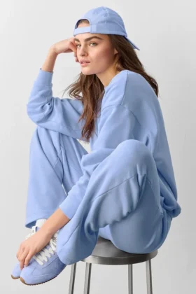 Accolade joggingbroek met rechte pijpen – Licht Provence-blauw