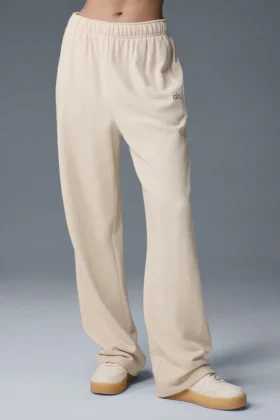 Accolade joggingbroek met rechte pijpen - Oat Milk