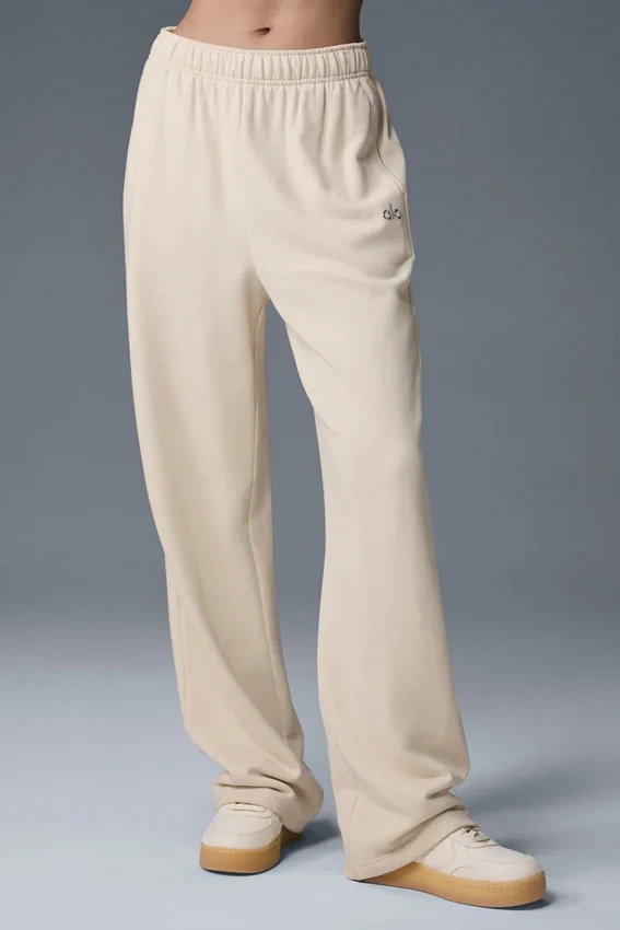 Accolade joggingbroek met rechte pijpen - Oat Milk