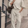 Accolade joggingbroek met rechte pijpen - Oatmeal Heather