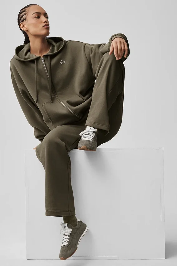 Accolade joggingbroek met rechte pijpen - Olive Tree