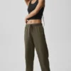 Accolade joggingbroek met rechte pijpen - Olive Tree
