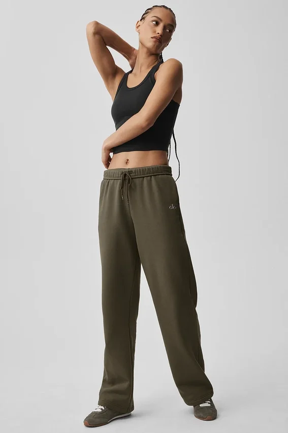 Accolade joggingbroek met rechte pijpen - Olive Tree