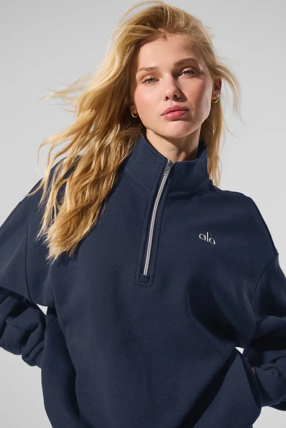 Accolade-trui met 1/4 rits - Marineblauw