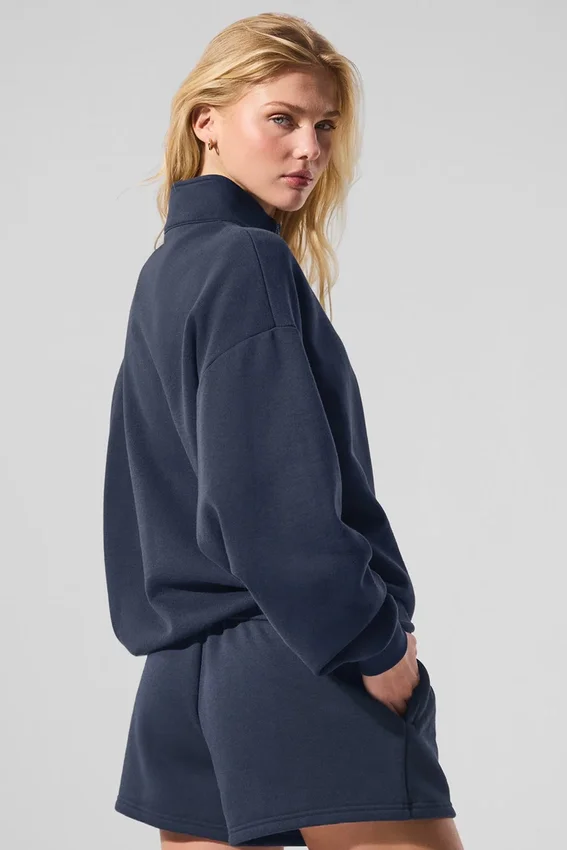 Accolade-trui met 1/4 rits - Marineblauw