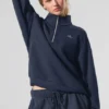 Accolade-trui met 1/4 rits - Marineblauw