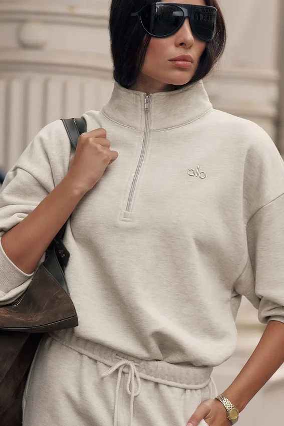 Accolade trui met 1/4 rits - Oatmeal Heather