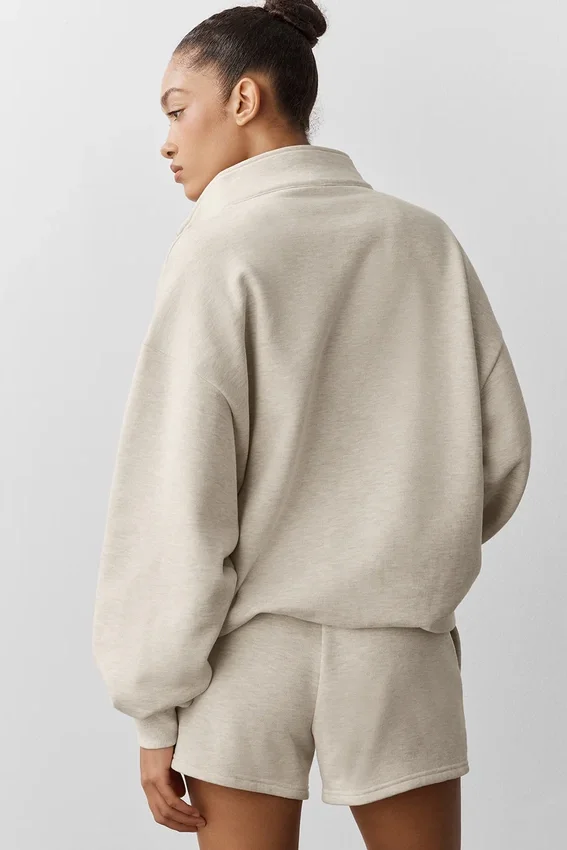 Accolade trui met 1/4 rits - Oatmeal Heather