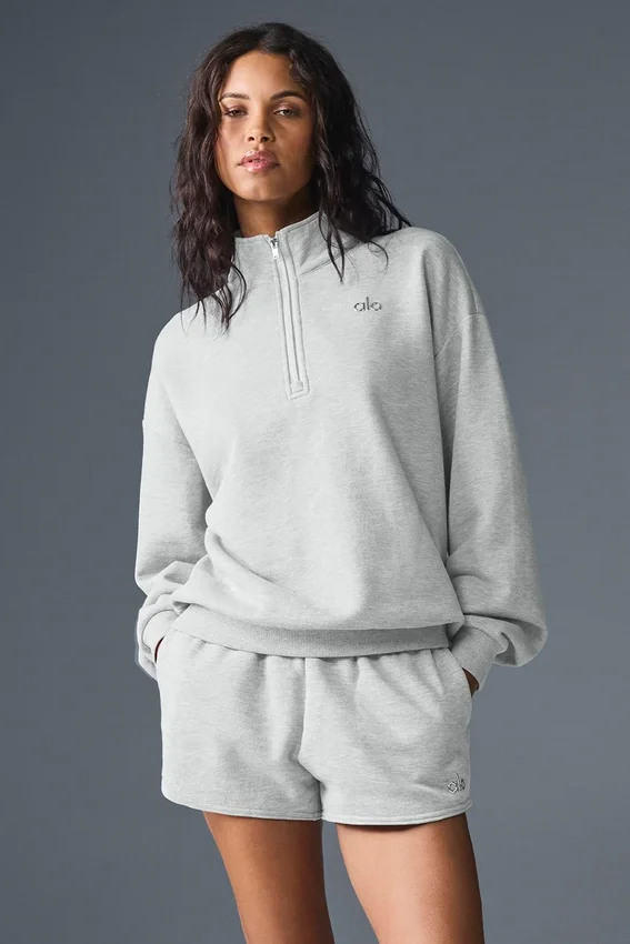 Accolade-trui met 1/4-ritssluiting - Athletic Heather Grey
