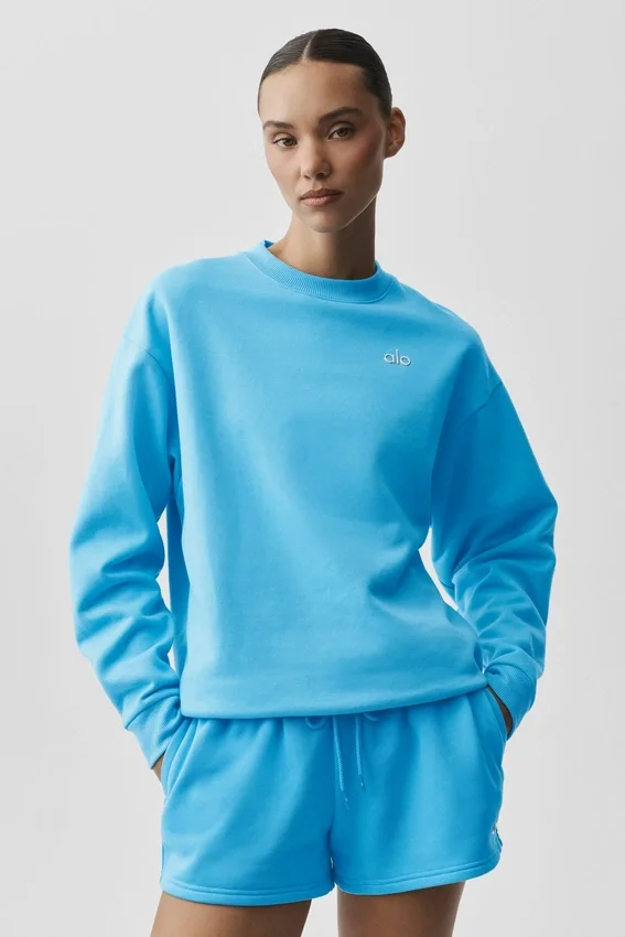 Accolade trui met ronde hals - azuurblauw