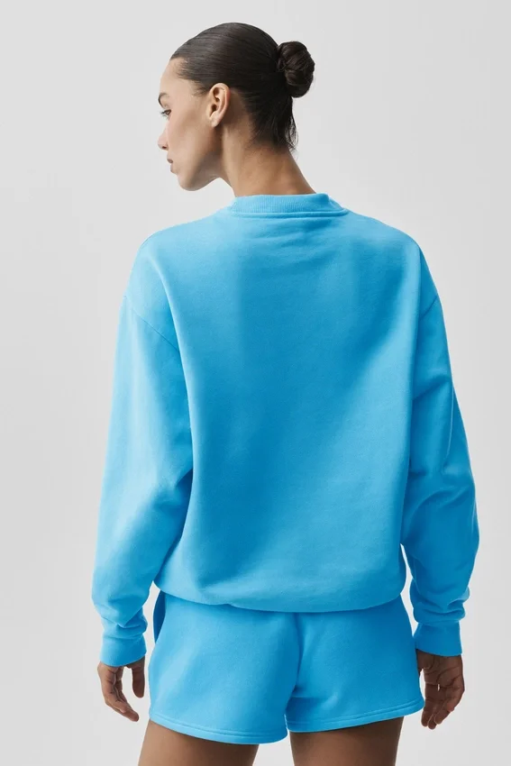 Accolade trui met ronde hals - azuurblauw