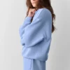 Accolade trui met ronde hals - Light Provence Blue