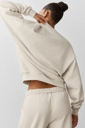 Accolade trui met ronde hals – Oatmeal Heather