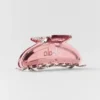 Acryl Illusion-klemhaarspeld - Vintage roze/chroom