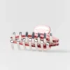 Acryl Illusion-klemhaarspeld - Vintage roze/chroom