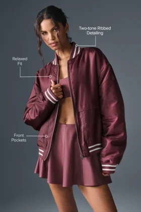 Afterglow Varsity-jas – Burgundy Truffle