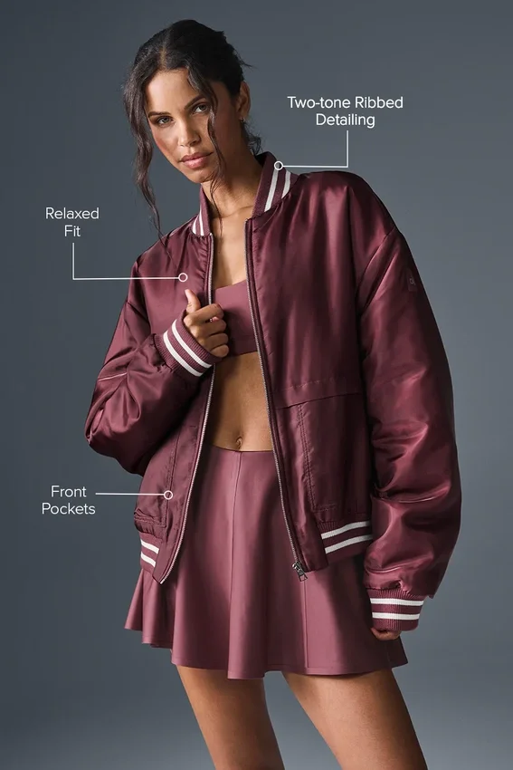 Afterglow Varsity-jas – Burgundy Truffle