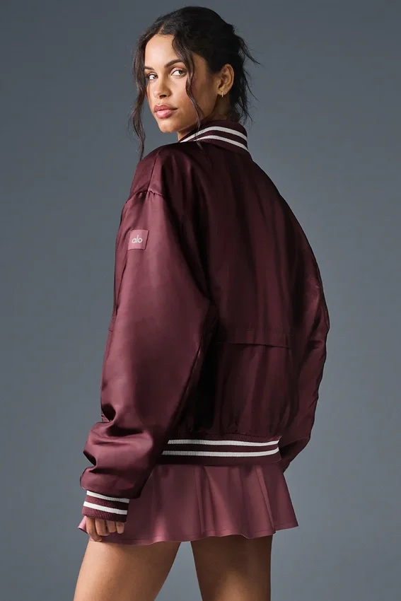 Afterglow Varsity-jas – Burgundy Truffle