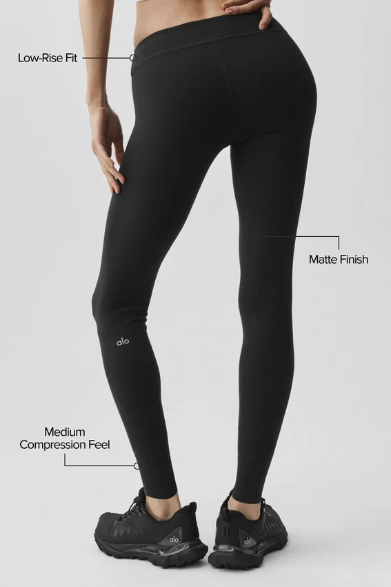 Airbrush 7/8-legging met lage taille - Zwart