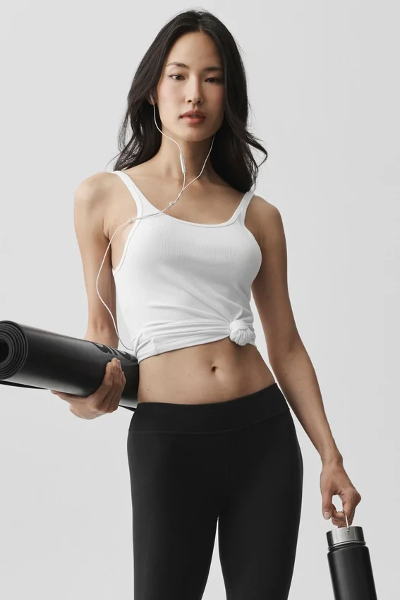 Airbrush 7/8-legging met lage taille - Zwart