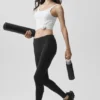 Airbrush 7/8-legging met lage taille - Zwart
