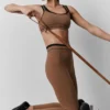 High-Waist Airbrush 7/8-legging uit de Better Together-collectie - Sun Kissed Brown/Bla