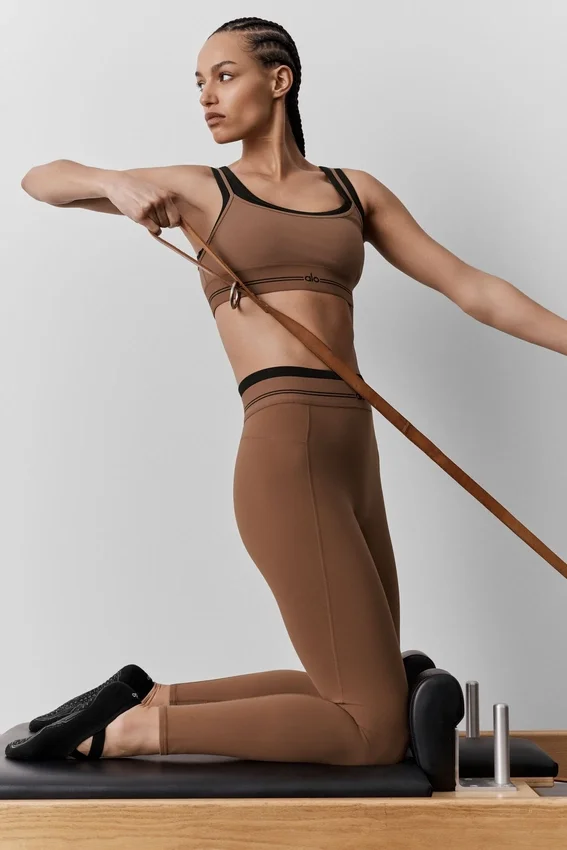 High-Waist Airbrush 7/8-legging uit de Better Together-collectie - Sun Kissed Brown/Bla