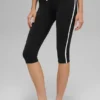 Airbrush Capri met High-Waist en race-pas - Zwart/Wit