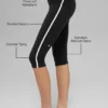 Airbrush Capri met High-Waist en race-pas - Zwart/Wit