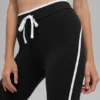 Airbrush Capri met High-Waist en race-pas - Zwart/Wit