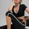 Airbrush Capri met High-Waist en race-pas - Zwart/Wit