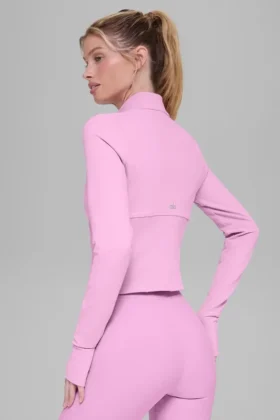 Airbrush-corsetjas met doorlopende rits – Candy Heart Pink