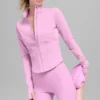 Airbrush-corsetjas met doorlopende rits – Candy Heart Pink