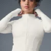 Airbrush-corsetjas met doorlopende rits – ivoor