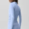 Airbrush-corsetjas met doorlopende rits – Licht Provence-blauw
