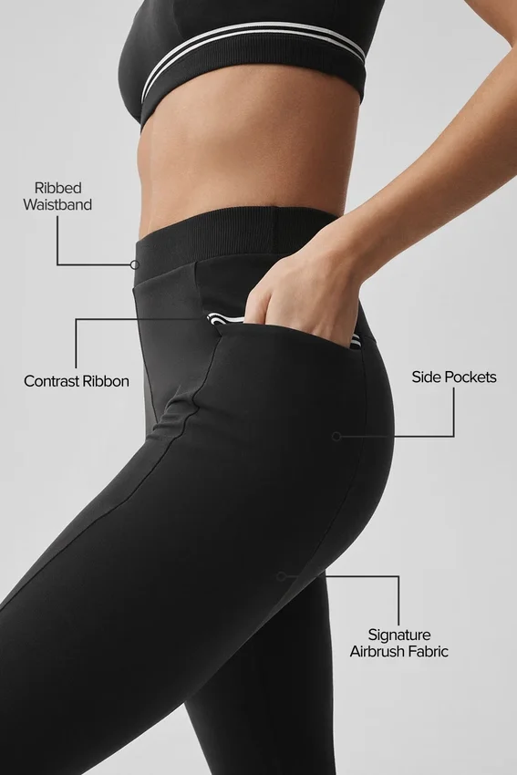 Airbrush Fast Track-legging met High-Waist – Zwart/Wit