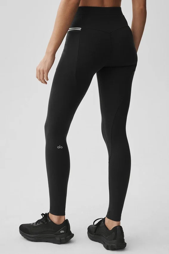 Airbrush Fast Track-legging met High-Waist – Zwart/Wit