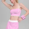 Airbrush gestroomlijnde bh-tanktop - Candy Heart Pink/White