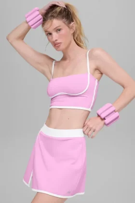 Airbrush gestroomlijnde bh-tanktop - Candy Heart Pink/White