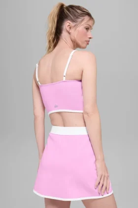 Airbrush gestroomlijnde bh-tanktop – Candy Heart Pink/White