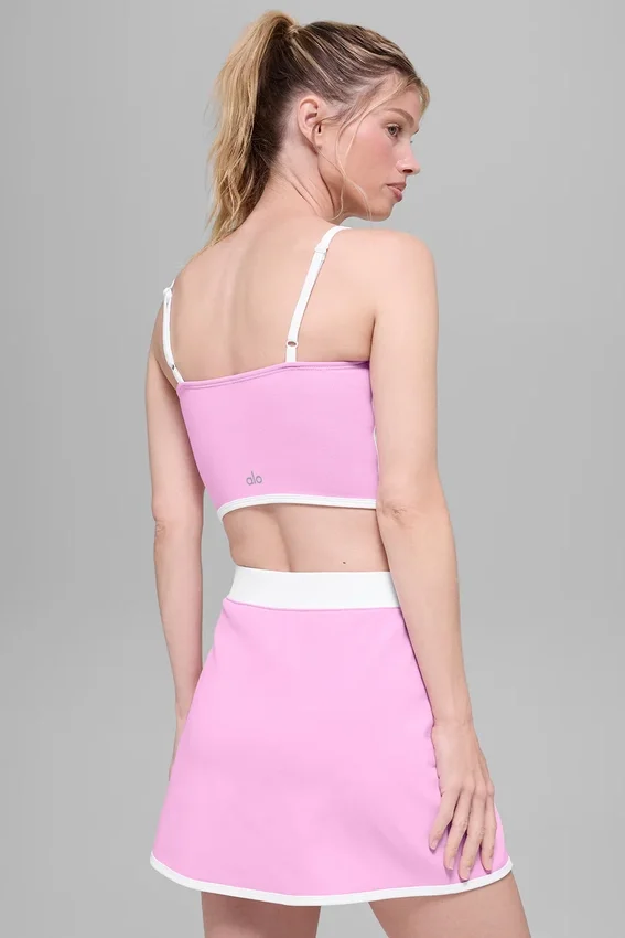 Airbrush gestroomlijnde bh-tanktop - Candy Heart Pink/White
