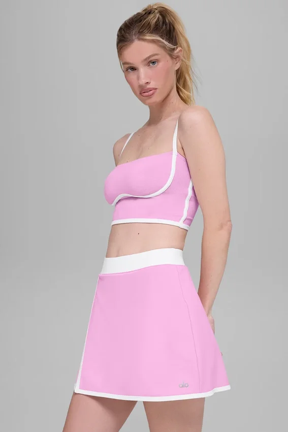 Airbrush gestroomlijnde bh-tanktop - Candy Heart Pink/White