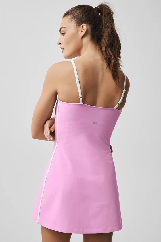 Airbrush gestroomlijnde jurk - Candy Heart-roze/wit