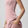 Airbrush gestroomlijnde jurk - Vintage roze/wit